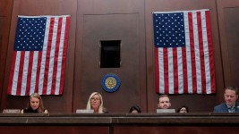 Washington DC House Republican Marjorie Taylor Greene (second from left) has called for a ‘national divorce’. Picture: Anna Moneymaker/Getty Images/AFP