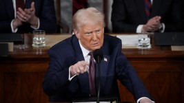 US President Donald Trump addresses a joint session of Congress at the US Capitol on March 04, 2025 in Washington, DC. ©  Andrew Harnik / Getty Images