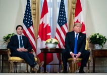 Donald Trump et Justin Trudeau a Londres le 3 December 2019. PHOTO AL DRAGO/THE NEW YORK TIMES