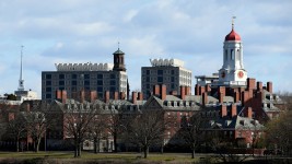 Shadows fall in 2020 on the Harvard University campus in Cambridge, Massachusetts.  Maddie Meyer/Getty Images