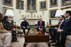 President Donald Trump participates in a meeting with Salvadoran President Nayib Bukele on Monday. (Brendan Smialowski/AFP/Getty Images)