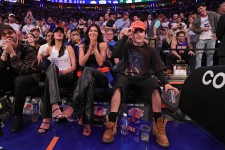 Famous faces like Kylie Jenner, center, and Timothée Chalamet, right, have made watching the sidelines a highlight of Knicks games during the NBA Playoffs. Photo: Nathaniel S. Butler/NBAE via Getty Images