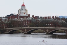 A sculler rows down the Charles River near Harvard University onApril 15, 2025, in Cambridge, Mass.  Charles Krupa/AP