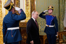 Russian President Vladimir Putin proposed beginning talks with Ukrainian President Volodymyr Zelensky on Thursday in Istanbul. (Pavel Bednyakov/AFP/Getty Images)