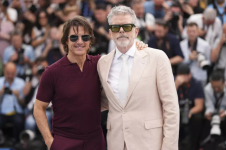 Cruise pictured with director Christopher McQuarrie at the "Mission: Impossible" photocall in Cannes. © Scott Garfitt, Invision, AP