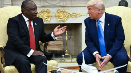 US President Donald Trump meets with South African President Cyril Ramaphosa in the White House Oval Office on May 21, 2025. © Jim Watson, AFP