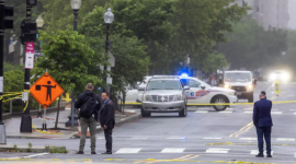 nvestigators at the scene where two Israeli embassy staff were killed outside the Capital Jewish Museum on May 22, 2025 in Washington, DC. © Tasos Katopodis, Getty Images via AFP