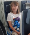 Israel’s Foreign Ministry provided an image of Greta Thunberg sitting on a plane in Tel Aviv on Tuesday. Photo: Israel foreign ministry via x/Reuters