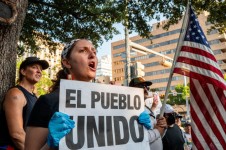 People staging a rally in Austin, Texas. Photo: Brandon Bell/Getty Images