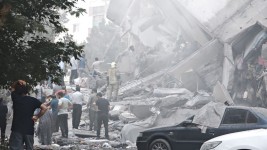 Nobonyad Square following Israeli airstrikes, Tehran, Iran, June 13, 2025. ©  Majid Saeedi/Getty Images