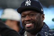 50 Cent is seen prior to a game between the Buffalo Bills and the New York Jets at MetLife Stadium on Oct. 14, 2024. Elsa, Getty Images