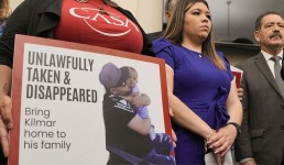 Jennifer Vasquez Sura, wife of Kilmar Abrego Garcia, looks on during a press conference with other family members, supporters and members of the Congressional Hispanic Caucus, in Washington, D.C., April 9, 2025.(Ken Cedeno/Reuters)