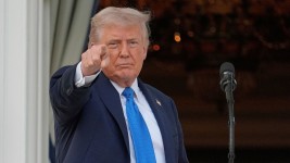 President Donald Trump gestures after speaking during a summer soiree on the South Lawn of the White House, Wednesday, June 4, 2025, in Washington. Alex Brandon/AP