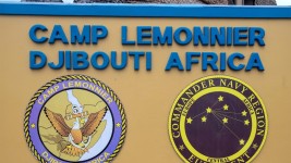 A sign outside Camp Lemonnier in Djibouti, East Africa.  From Camp Lemonnier/Facebook