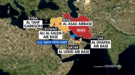 Map shows U.S. bases and assets in the Mideast. (Fox News)