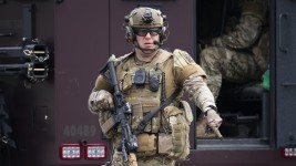 Les forces de l'ordre dans un quartier le 15 juin 2025 à Green Isle, Minnesota. (Photo d'archives)  Photo : Getty Images / Stephen Maturen