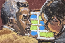 Sean ‘Diddy’ Combs and defense lawyer Marc Agnifilo in New York City on 24 June 2025 in a courtroom sketch. Photograph: Jane Rosenberg/Reuters