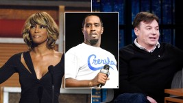 Whitney Houston and Mike Myers were brought up during Sean "Diddy" Combs' federal trial. Neither was accused of any wrongdoing. (Getty Images)