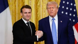 Emmanuel Macron et Donald Trump, à la Maison-Blanche, le 24 février dernier. (AFP)