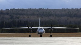 FILE PHOTO: An Antonov An-24 passenger plane, Krasnoyarsk, Russia, October 17, 2019. ©  Ilya Naimushin / Sputnik