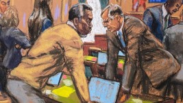 Sean «Diddy» Combs et son avocat Marc Agnifilo le 1er juillet. Jane Rosenberg / REUTERS