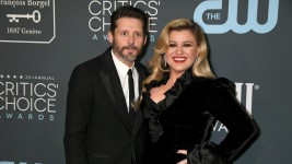 Brandon Blackstock and Kelly Clarkson. (Photo by Jeff Kravitz/FilmMagic)