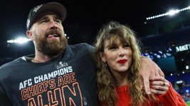Taylor Swift and Travis Kelce are getting married after two years of dating. Picture: Patrick Smith/Getty/AFP