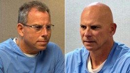 Erik Menendez appears virtually for his parole board hearing from the RJ Donovan Correctional Facility in San Diego. A photo of Lyle Menendez during his California Board of Parole hearing Friday. California Department of Corrections and Rehabilitation