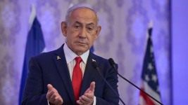 Le premier ministre israélien, Benyamin Nétanyahou, s'adresse au public lors d'une conférence à Jérusalem, le 27 juillet. (Photo d'archives)  Photo : Associated Press / Ohad Zwigenberg