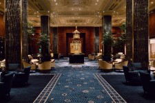 The refurbished ’Peacock Alley’ lobby of New York’s Waldorf Astoria hotel.