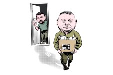 “Volodymyr Zelensky et Valeri Zaloujny” Dessin de Wimar Verdecia Fuentes, Cuba/Cartoon Movement
