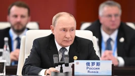FP via Getty Images Vladimir Putin was speaking at the Shanghai Cooperation Organisation summit held in Tianjin, China