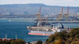 An oil tanker moored at Novorossiysk, Russia. The EU buys about a fifth of its gas from Russia © AP