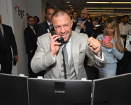 Conor McGregor at a charity event in New York last week. Photograph: Slaven Vlašić/Getty Images for Cantor Fitzgerald