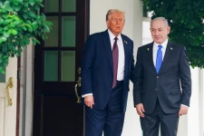 President Donald Trump greets Israeli Prime Minister Benjamin Netanyahu as he arrives at the West Wing of the White House in Washington, on Sept. 29 2025. | Will Oliver/EPA