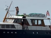 The unlikely pair went ‘public’ with their rumoured romance. Picture: SWNS