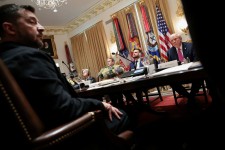 US President Donald Trump meets with Ukraine's President Volodymyr Zelenskiy over lunch in the Cabinet Room at the White House on October 17, 2025.  Jonathan Ernst/Reuters