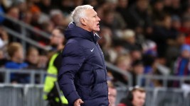 Le sélectionneur de l'équipe de France de football Didier Deschamps à Reykjavik le 13 octobre 2025 lors du match Islande - France (2-2) © FRANCK FIFE / AFP