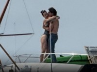 Justin Trudeau cradles Katy Perry’s bottom in during a yacht outing in California over the weekend. Picture: SWNS