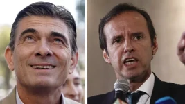 Ce montage photo montre les candidats à la présidence de la Bolivie : Rodrigo Paz, à gauche, et l'ancien président bolivien Jorge Quiroga, à droite. © AP