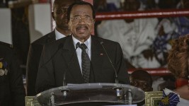 Le président sortant du Cameroun, Paul Biya, a parlé à l'occasion d'un rassemblement électoral à Maroua, mardi dernier. (Photo d'archives)  Photo : Getty Images / ROBERT FIMBAYE / AFP