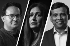 From left: Jared Kaplan, Athina Kanioura, Ravi Kumar SChristinne Muschi—Bloomberg/Getty Images; Courtesy Photos (2)