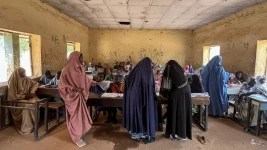 Des élèves dans une salle de classe de l'école primaire modèle Shehu Kangiwa à Argungu dans l'État de Kebbi au Nigeria, le 12 avril 2025. © Leslie Fauvel, AFP archives