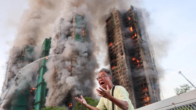 At least 40 people have been killed after a horror inferno at a housing complex in Hong Kong. Picture: REUTERS/Tyrone Siu