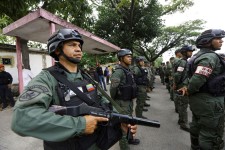 Members of the Bolivarian National Militia attend a military drill, amid rising tensions with the United States, in Naguanagua, Venezuela in October.  Juan Carlos Hernandez/Rueters/File