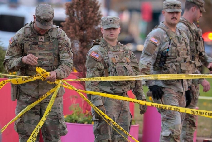 National Guard soldiers respond to a shooting near the White House on November 26, 2025. Photo by Chip Somodevilla/Getty Images