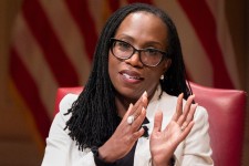 US Supreme Court Justice Ketanji Brown Jackson speaks to the 2025 Supreme Court Fellows Program, on February 13, 2025, at the Library of Congress in Washington, DC. Jacquelyn Martin/POOL/AFP via Getty Images