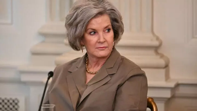 La directrice de cabinet de Donald Trump, Susie Wiles, à la Maison Blanche à Washington, le 8 octobre 2025 © Jim WATSON / AFP