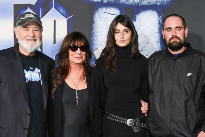 From left, Rob Reiner, Michele Singer Reiner, Romy Reiner and Nick Reiner arrive at the premiere of "Spinal Tap II: The End Continues" on Sept. 9, 2025, in Los Angeles. Richard Shotwell / Invision / AP