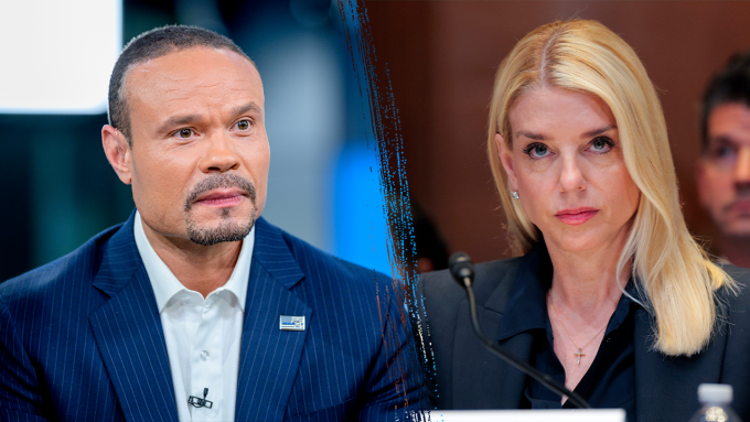 FBI Deputy Director Dan Bongino and Attorney General Pam Bondi. (Getty Images)